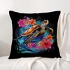 Hawaiian Turtle Cushion Cover Natural Linen Organic Fabric Double-Sided Printing Sofa Home Decor Gift Pillow Cover