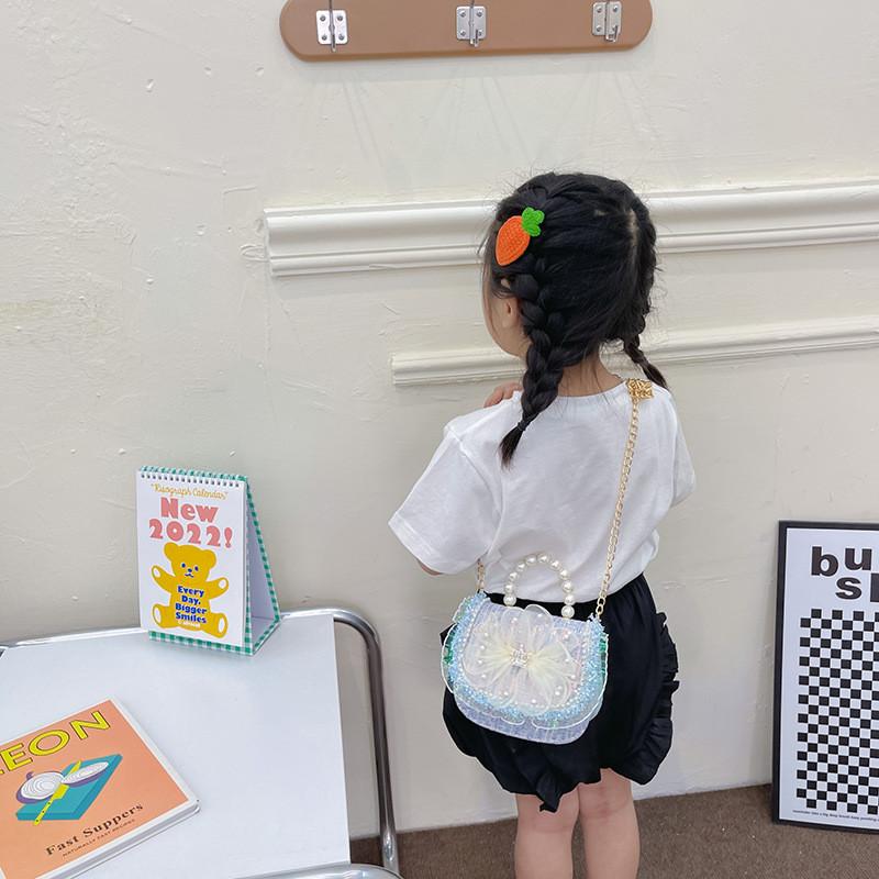 Cute Girls Crossbody Bag Fashionable Mini Pearl Handbag For Children Accessories