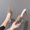 Fashion Outside Pointed Toe Shoes Summer 2025 Shoe High Quality Women's Slippers and Ladies Sandals Designer Luxury Stylish 39 Slides