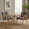 2er-Set Retro-Sessel Soler mit Veloursprints und Holzarmlehnen – Family Meble
