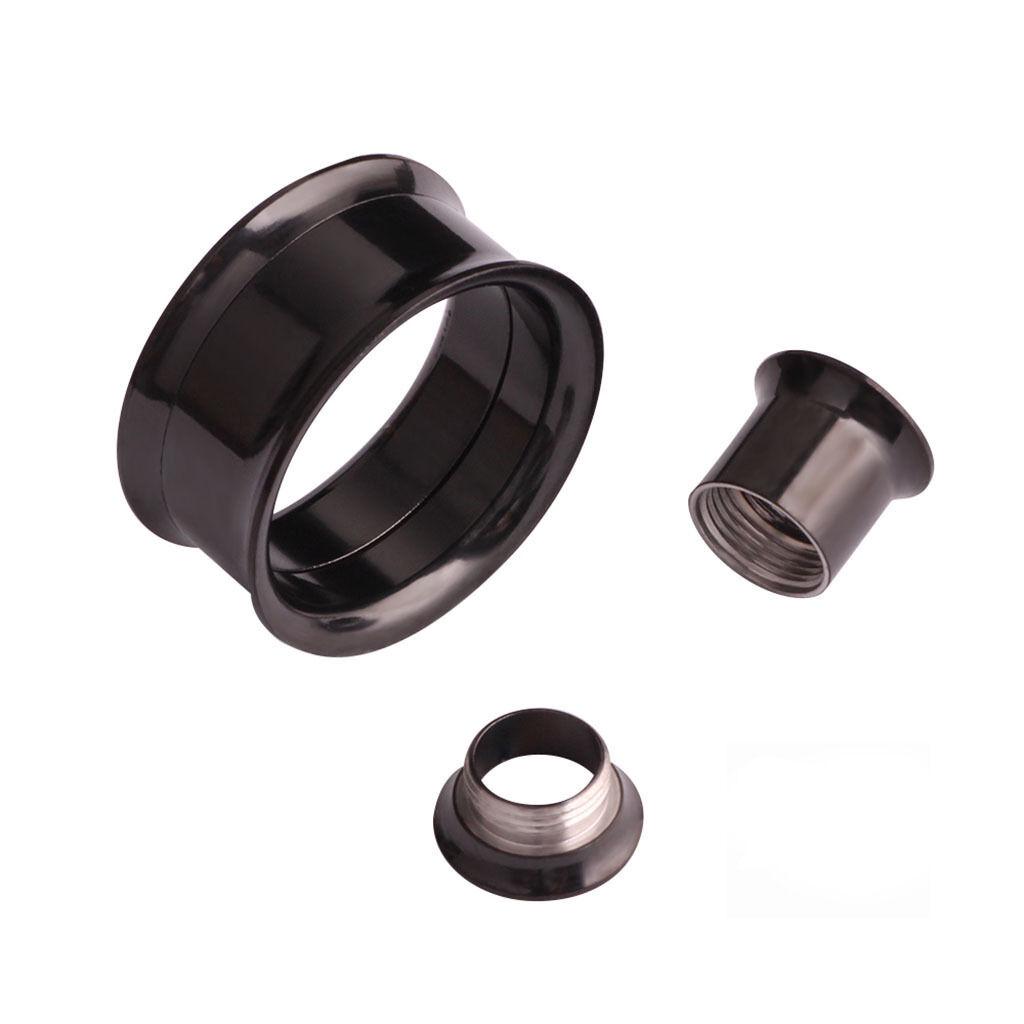 2X 316L Steel Body Piercing Jewelry Double Flares Screw Ear Expander Flesh Tunnel Plugs Ear Gauges