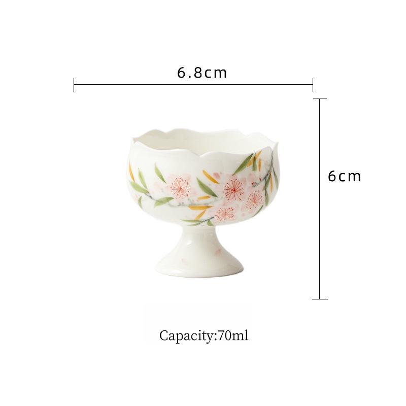 Jade Mud White Porcelain Hand-Painted Beautiful Flowers Gai Wan Tea Bowl Tea Maker Lady Tea Set Tea Ceremony Kung Fu Tea Set