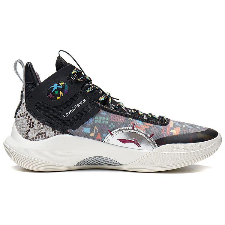 Li-Ning CJ-1 Mid Rock & Roll Men Sneakers Black Pearl-White ABAR019-22