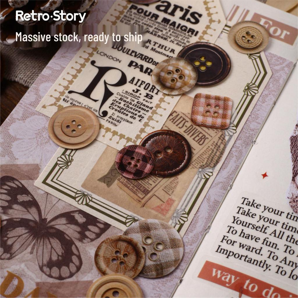 Retro Story Sticker Pack: 6 Styles, 50 Pieces for Journaling