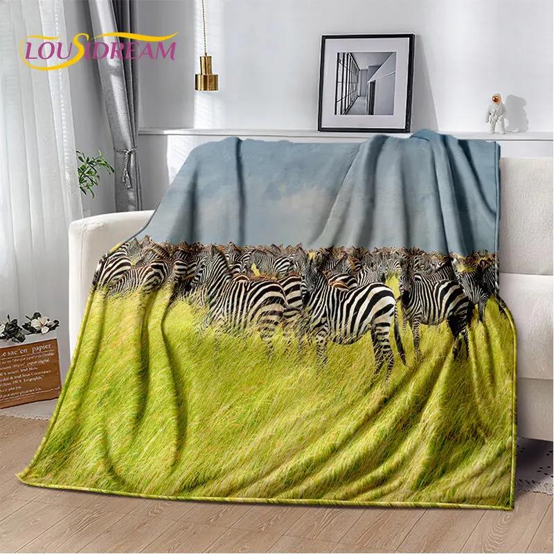 Wildtier Zebra Weiche Plüschdecke, Flanelldecke Überwurfdecke für Wohnzimmer Schlafzimmer Bett Sofa Picknick Abdeckung Bettdecke Kinder