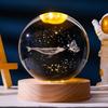 Flickering Crystal Ball Night Light with Engraved Solid Wood Base - Perfect as a Birthday Gift or Creative Graduation Ornament.