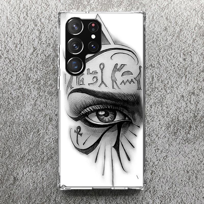 

Sacred Eye of Horus Egypt Fresco Print Soft Case for Samsung Galaxy S25 S24 S23 S22 Ultra S21 Plus S20 FE Phone Shell S10 + Patt Samsung S24