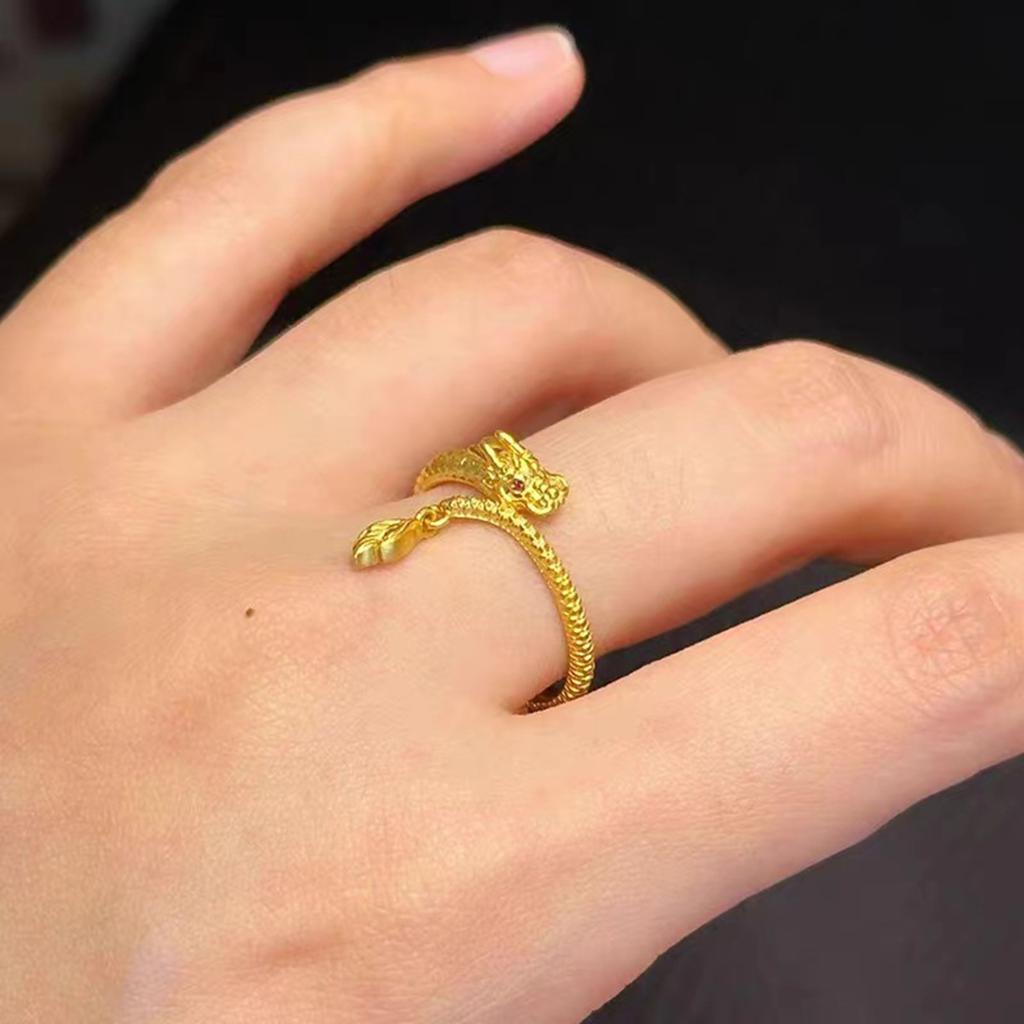 Dainty Dragon Shape Rings Adjustable Open Rings Graceful Accessory for Women Girl