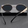 2025 Trendy Oval Brown Metal Sunglasses for Men & Women - Celebrity Style with High-End Appeal & Sun Protection