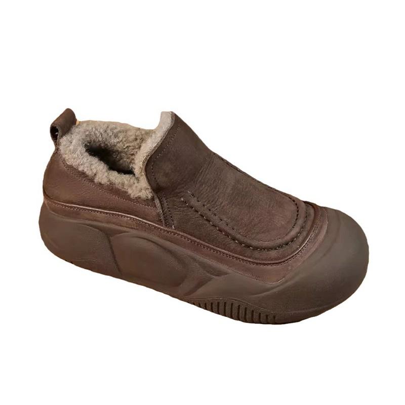 Women's Cotton Shoes 2025 New Winter Velvet Warm Thick Soled Cotton Shoes Fashionable Round Toe Anti Slip Casual Sports Shoes