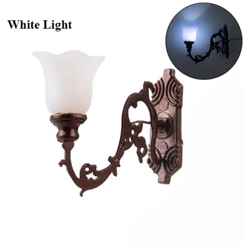 ABS Metal Material Dollhouse Wall Lamp 12V Garden Yard Led Light New White/Warm Light Model