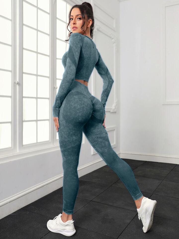 Women's Quick-Dry Seamless Yoga Suit: Peach Hip Fitness Pants & Sports Top Set