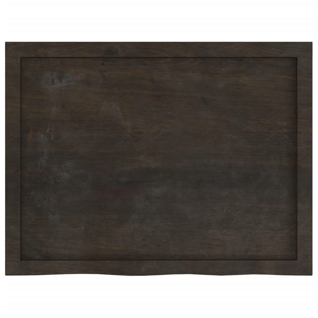 Vidaxl Półka, Ciemnobrązowa, 80X60X(2-6) Cm, Wykończone Drewno Dębowe