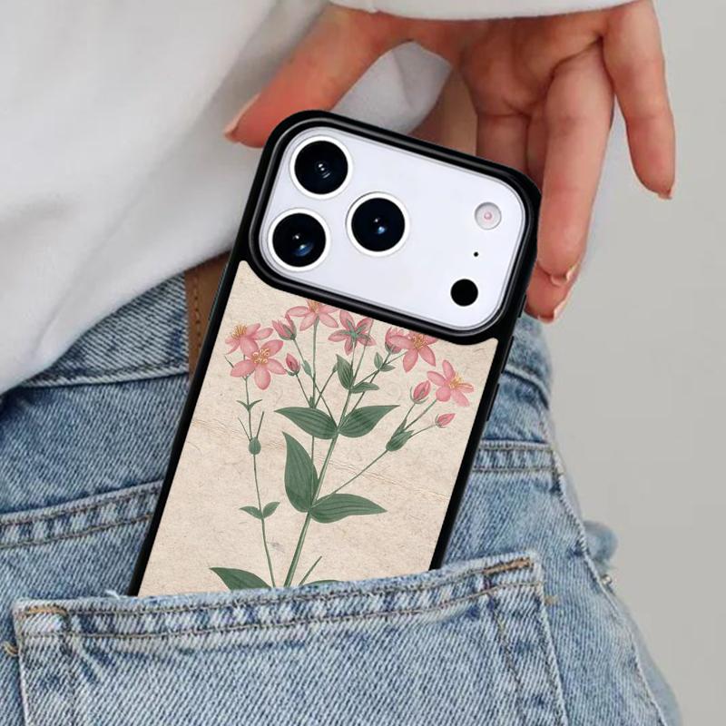 Botanical Drawings Flowers Plants Phone Case for iPhone 16e 15 14 13 12 17 Pro Max Plus Air 17pro Cover Coque