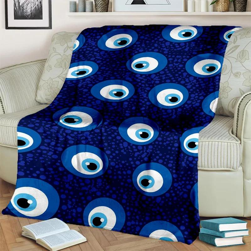 3D Evil Eye Nazar Tree of Life HD Blanket,Soft Throw Blanket for Home Bedroom Bed Sofa Picnic Travel Office Cover Blanket Kids