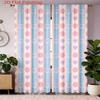Tribal Geometric Curtains 2pcs – Aztec Inspired Blue Orange Pattern, Bohemian Ethnic Decor for Living Room and Bedroom