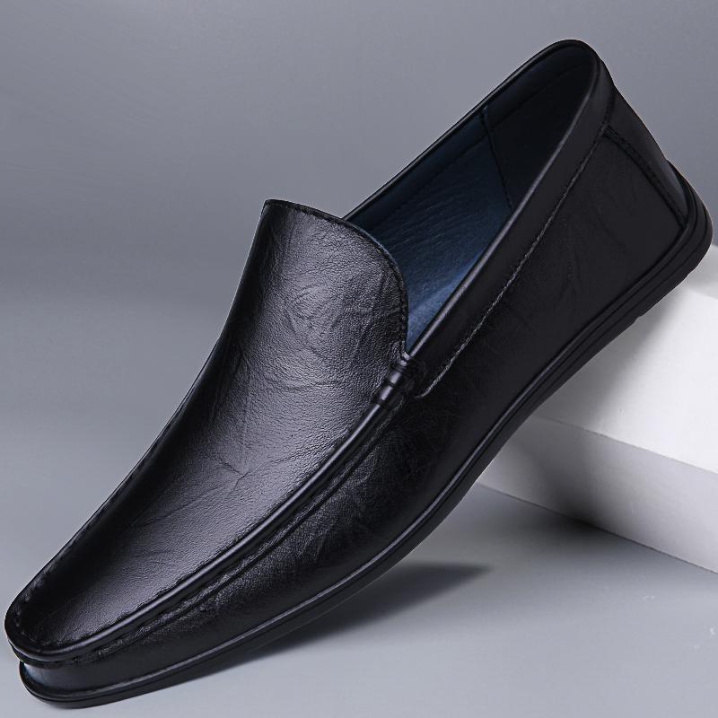 Fashion Elegantes Genuine Leather Loafers Classic Male Casual Shoes Comfy All-match Slip On Boat Shoes High Quality Men's Business Shoes
