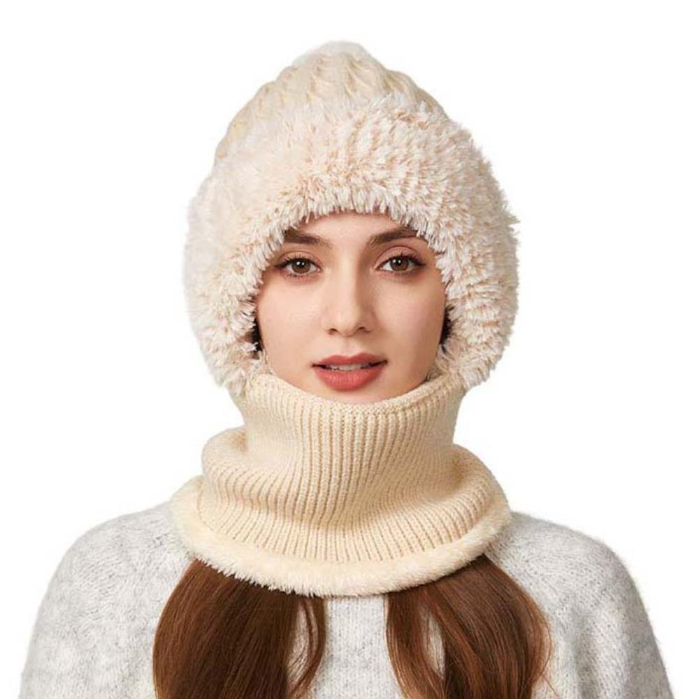 

Ветрозащитный шарф-шапка 2в1 однотонный балаклава шапка простая зимняя шапка маска набор зима бежевый