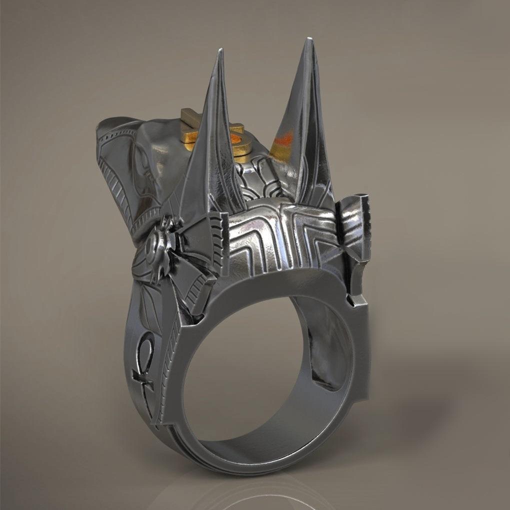 Egyptský kříž Bůh Prsteny Muži Ženy Punk Wolf Head Knuckle Rings Šperky