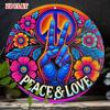 Segno della Pace Vintage Retro Metal Wall Art Decorazione Floreale