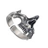 Retro Silver Black Skull Rings Sophisticated Silver Black Skull Rings Vintage Cool Punk Gothic Rings Jewelry
