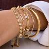 Yori Stilvolles Cubic Zirkonia Edelstahl Büroklammer Armband 18K Vergoldet Wasserdichte Schmuckstücke für Damen Charme Mode