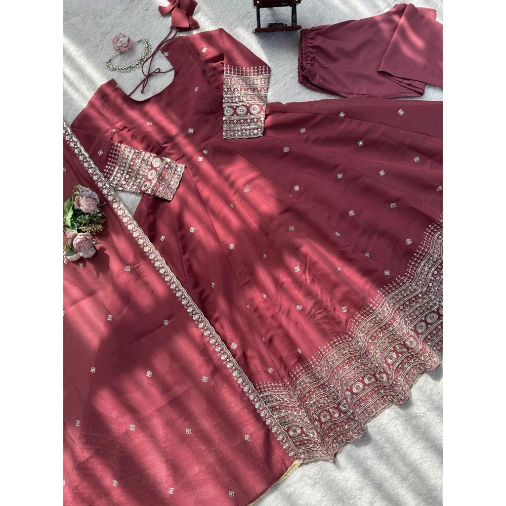Salwar Kameez Indisk Pakistansk Bröllopsfestklänning Bollywood Anarkali Kostym
