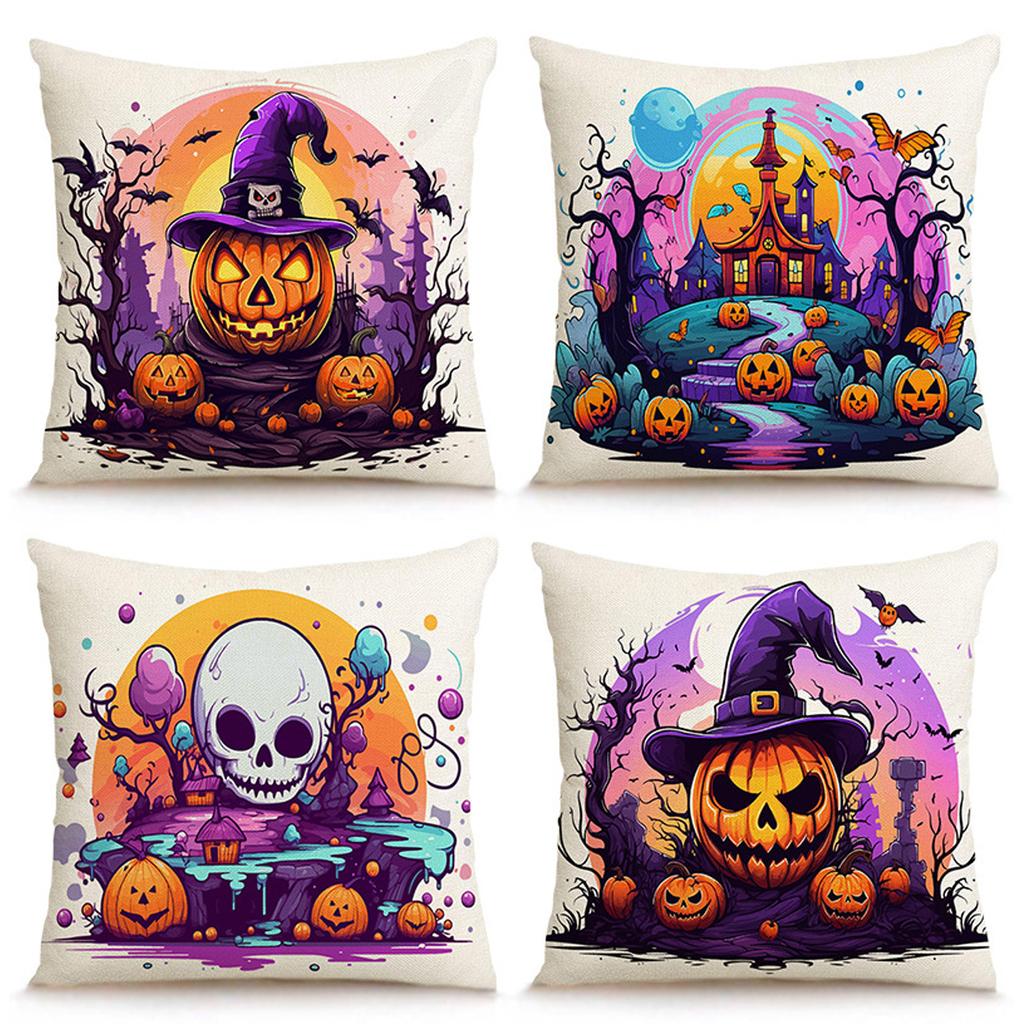Halloween Pillowcase Pumpkin Skull Funny Ghost Cushion Cover Sofa Living Room Decoration Pillow