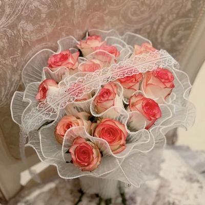 Langlebige Blumenverpackung, Netz, Blumenverpackung, auffällig, dekorativ, elegantes Wellengarn, Netz, Festival-Nutzung