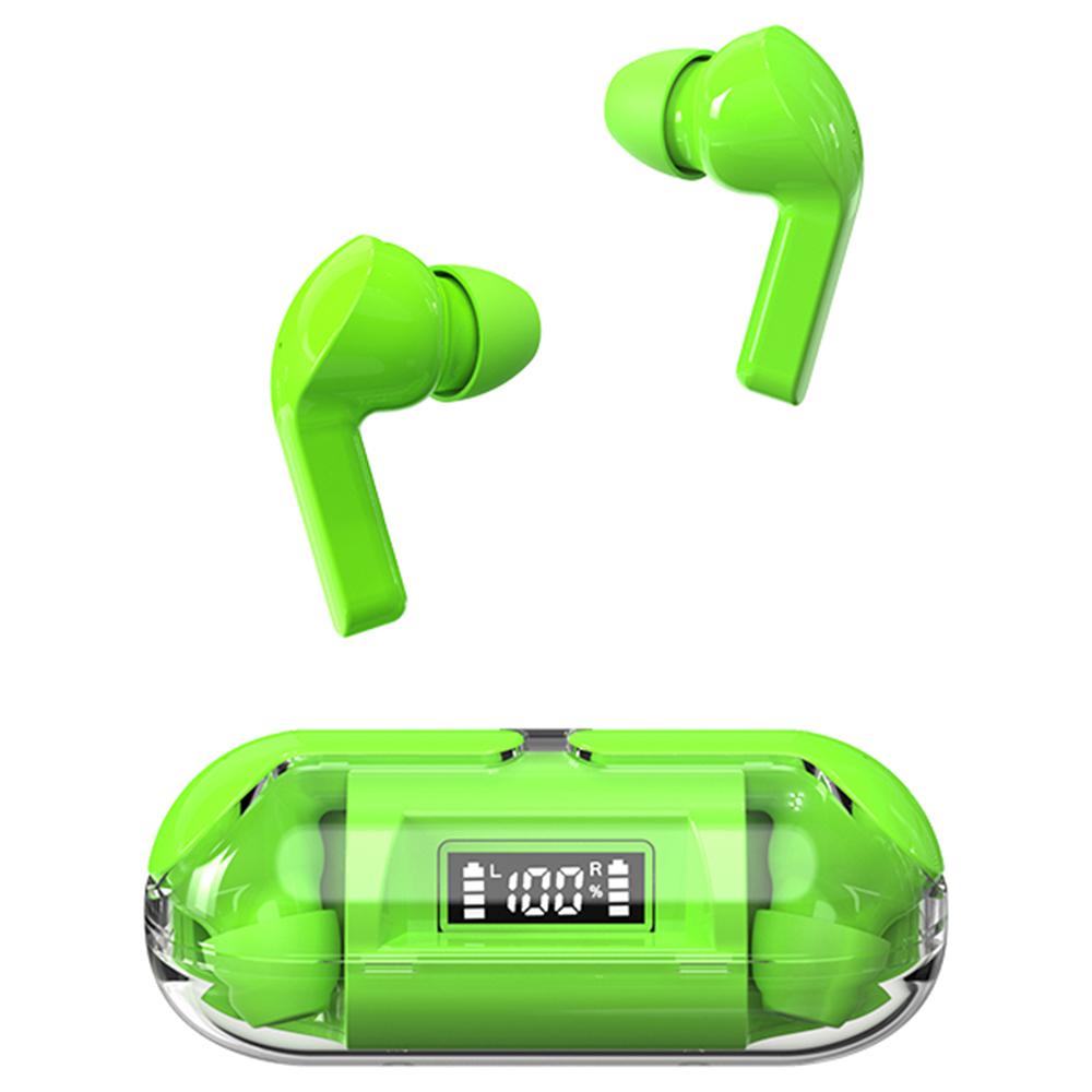 

TM20 Transparent Shell Bluetooth-compatible Earphones Touch Control Wireless Headphones Green