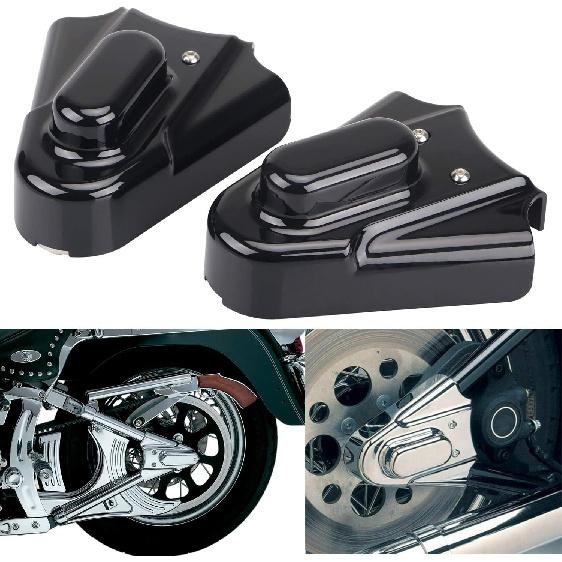 Black Rear Axle Phantom Swingarm Covers for Harley Softail Heritage Springer Night Train Standard Custom 1986-2007