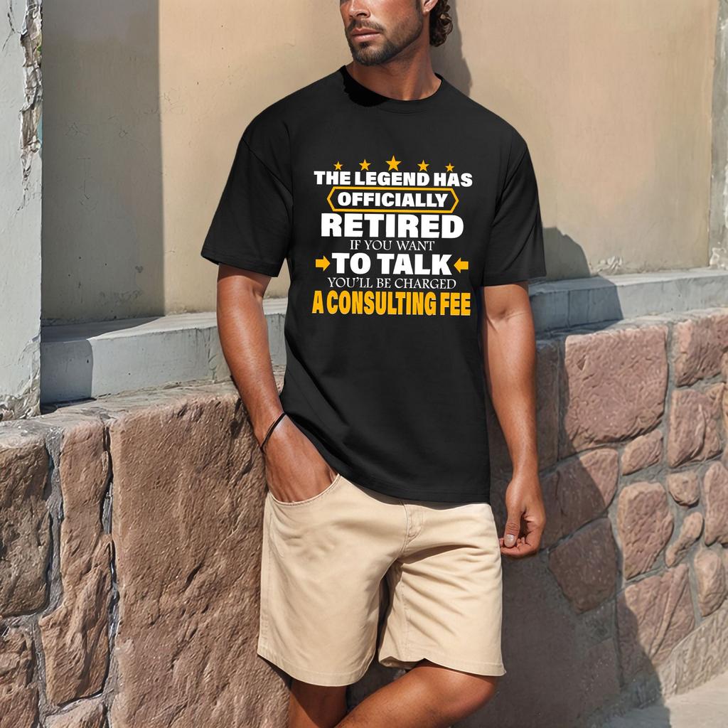 Men's Popular T-shirt Printed Round Neck Short Sleeve T-shirt