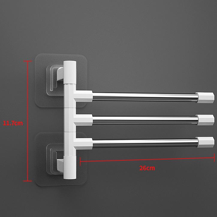 

Вращающаяся полка для хранения полотенец в ванной комнате, органайзер из нержавеющей стали без перфорации, полка-органайзер, подвесные настенные полки на присоске three rods