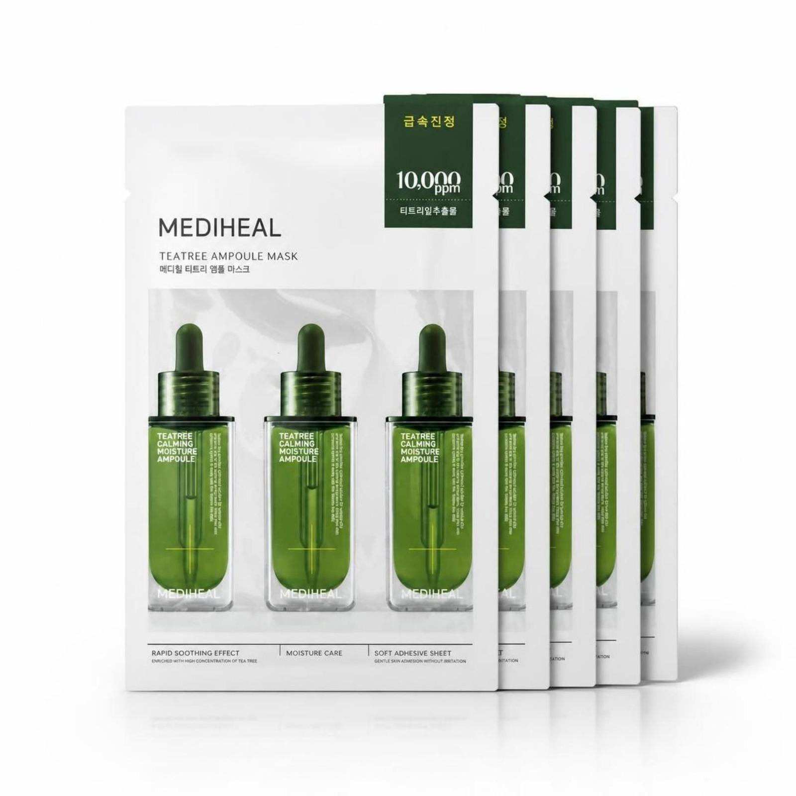 MEDIHEAL Tea Tree Calming Moisture Ampoule Mask 25ml × 5 Sheets 25ml × 5 Sheets