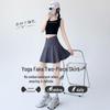 Women's Blue Yoga Tennis Skirt with Anti-Exposure Quick-Dry Shorts for Dance, Fitness, and Running 2026.