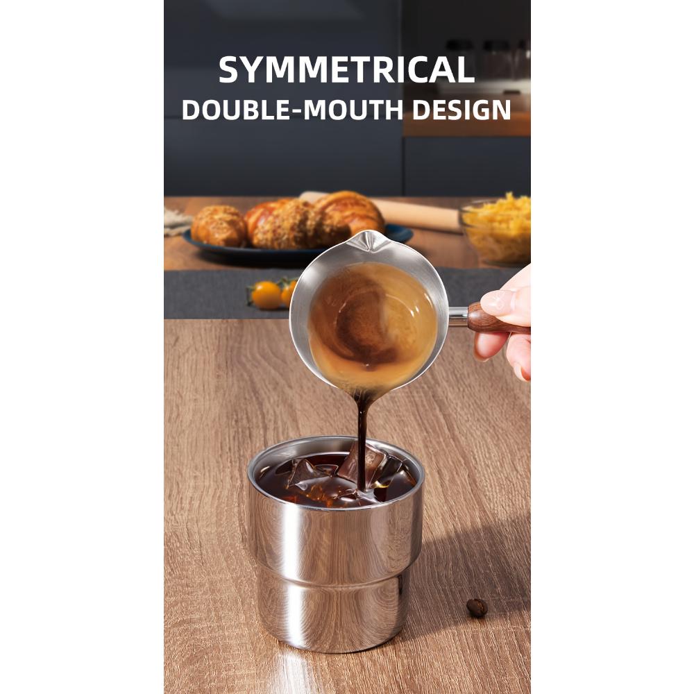 200ML 304‑Stainless Steel Measuring Cup With Scale, Espresso & Milk Frothing Pitcher, Food‑Safe Thickened Coffee Jug With Handle, Kitchen Gadget
