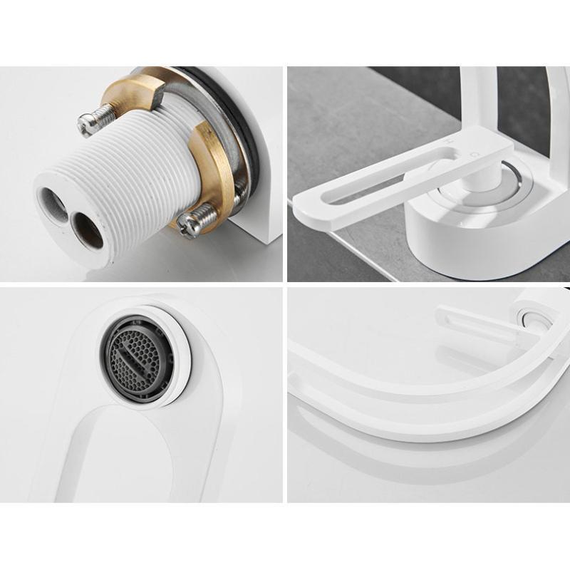 Creative All Copper Bathroom Faucet with Hollow out Design - Dual Use Hot And Cold Minimalist Washbasin for Home And Cabinet Dec