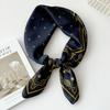 Retro Polka Dot Montage Silk Square Scarf Women Soft Satin Hairband Neckerchief Hijab Lady Headband Foulard Bag Ribbons Kerchief
