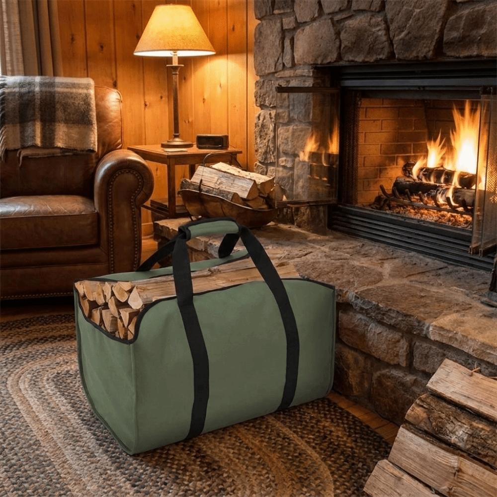 Oxford Cloth Log Carrier Large Capacity Wood Carry Bag Fireplace Wood Holder  Outdoor Camping