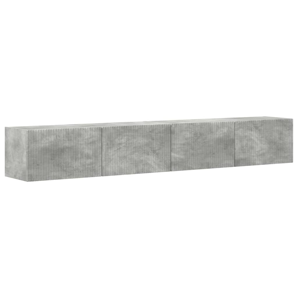 TV Wall Cabinet 2 pcs Concrete Look 98 x 31 x 29.5 cm Engineered Wood