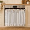 Pastoral Style Kitchen Stove Cover Skirt Handmade Stove Decor Valance Cabinet Curtain  Small Window