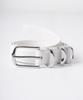 Beoteunseoul Triple Metal Loop Leather Belt (Cowhide/White)