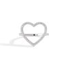 S925 Sterling Silver Zircon Heart-Shaped Ring for Women - European & American High-End Fashion