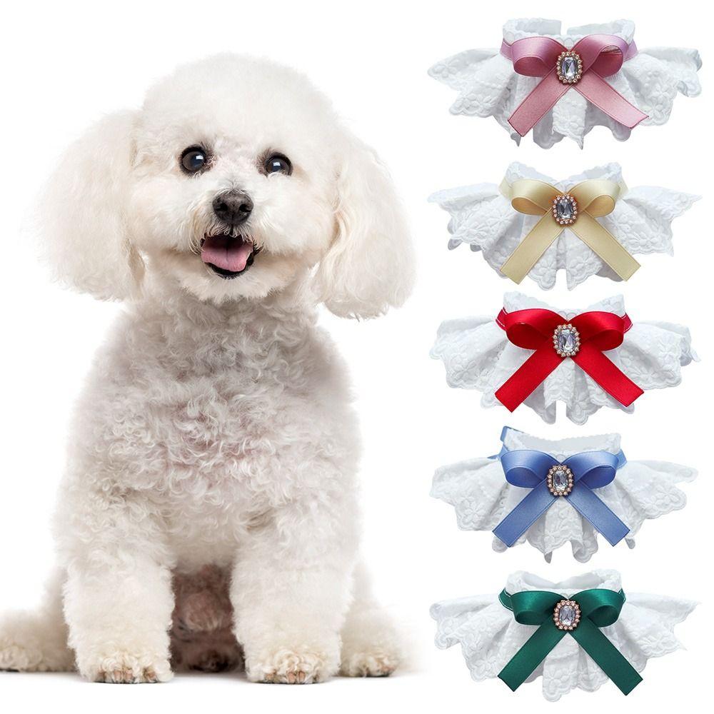 

Регулируемый шейный ремешок, ожерелье с кошкой, шейный платок для собаки, нагрудник для щенка, кружевной сетчатый ошейник с бантом и ошейником для домашних животных