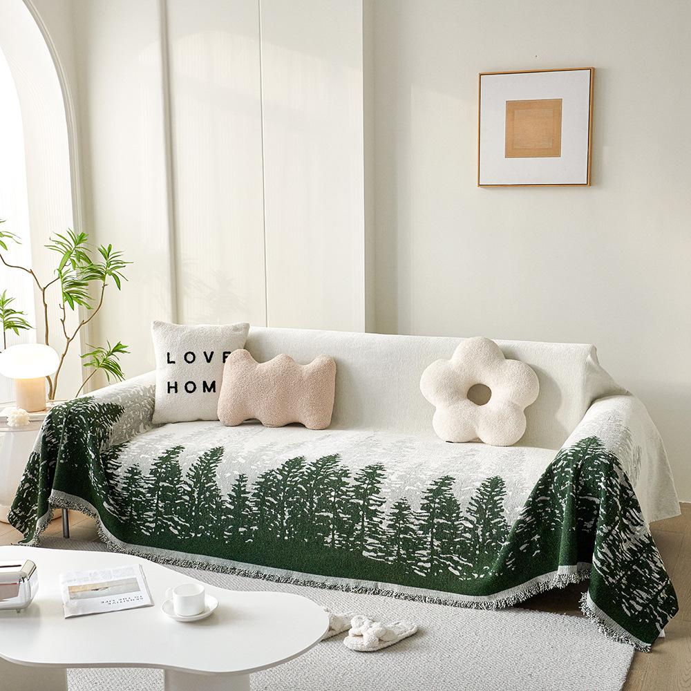 1pcs Simple Living Sofa Cover Blanket Anti Cat Scratch Solid Color Household Furniture Towel for Living Room Fashion Non-Slip Couch Soft Cushion