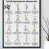 Tai Chi Chair Exercise Poster Workout Unframed Routine Clear Visual Instructions Low Impact Guide Seated Chart for Seniors Beginners Gentle