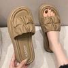 Fashion Womens Summer 2025 Platform Flip Flops Crinkle Design Open Toe Casual Sandals Thick Sole Beach Slipper Outdoor Vacation Comfort