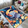 Sleeping Elephant Printed Area Rug, Durable Polyester Crystal Velvet Carpet, Soft Non-Slip Mat for Bedroom, Cloakroom, Kitchen,