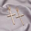 Trendy Moon Star Tassel Drop Earrings for Women Planet Rhinestone Love Heart Cross Pendant Earrings Wedding Party Jewelry Gift