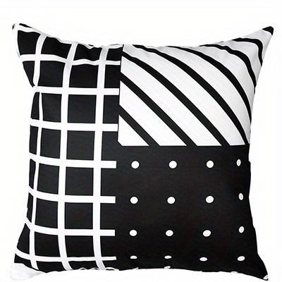 Home Decor Modern Geometric Pattern Black & White Pillow Covers Pattern Cushion Cover Suitable For Sofa Bedroom Car Pillow Cover